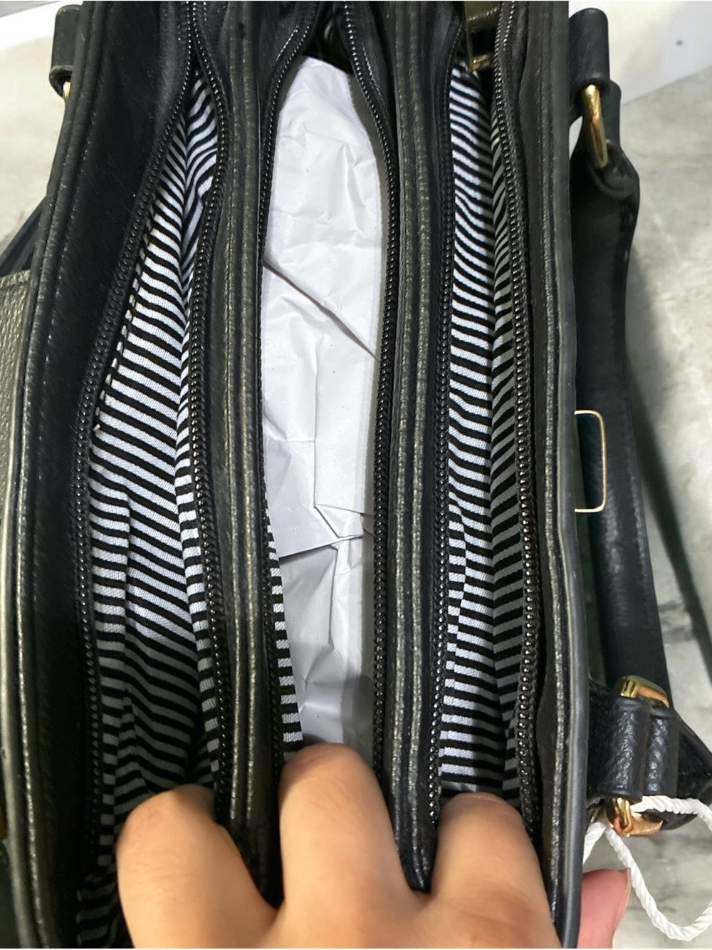 Black Satchel with Gold Accent Hardware - Picture 2 of 4